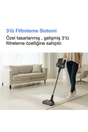 Inovator 6158 Dikey Şarjlı Kablosuz Süpürge Dark Blue Image 4