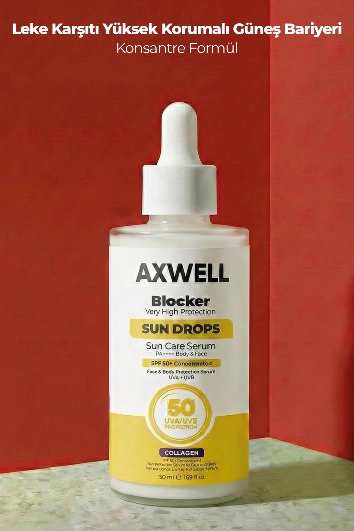 بلوکر SPF 50+ مقاوم در برابر آب با محافظت بالا در برابر اشعه UVB+UVA 50 میلی لیتر سرم ضد آفتاب با محتوای کلاژن