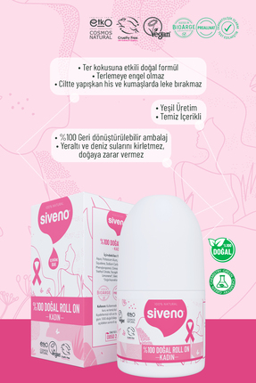 %100 Doğal Roll On Kadın Deodorant Ter Kokusu Önleyici Bitkisel Leke Bırakmayan Vegan 50 ml Image 5