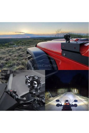 Led 60w Baykuş Led Aydınlatma Offroad & Motorsiklet 2 Adet Çakarlı Image 1