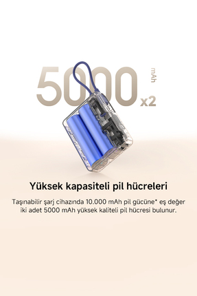Xiaomi 33W Powerbank 10000Mah Yüksek Hızlı Dahili Kablo Kompakt Tasarım Image 4