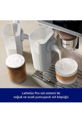 8000 Serisi LatteGo Pro Café Aromis Kahve Makinesi, Evde Kafe Kalitesi, 54 farklı içeçek, EP8757/20 Image 2