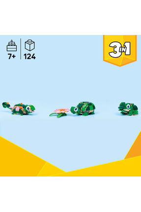 ® Creator 3’ü 1 Arada Kaplumbağa ile Nilüfer Çiçeği 31377 – 7+ Oyuncak Yapım Seti (124 Parça) Image 4