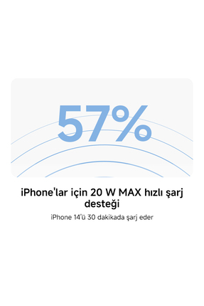 Power Bank 10000mAh Krem Entegre Kablo USB ve USB-C Portu 22.5W BHR9072GL Image 6