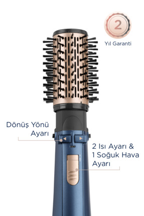 StylePro 1000W 200 Derece 4 Başlıklı Hava Üflemeli Döner Başlıklı Saç Şekillendirici Seti AS965E Image 2