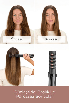 Perfect Finish 1000W 220 Derece 2 Isı Ayarlı 4 Başlıklı Hava Üflemeli Saç Şekillendirici Seti AS126E Image 8