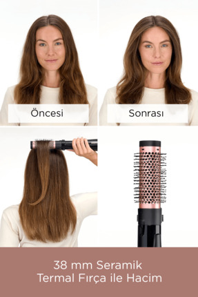 Perfect Finish 1000W 220 Derece 2 Isı Ayarlı 4 Başlıklı Hava Üflemeli Saç Şekillendirici Seti AS126E Image 9