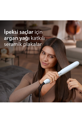 Saç Düzleştirici Bhs520/00,bukle Özelliği,argan Yağı Katkılı,iyonik Bakım,kılıf Hediyeli Image 3