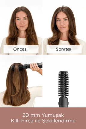 Perfect Finish 1000W 220 Derece 2 Isı Ayarlı 4 Başlıklı Hava Üflemeli Saç Şekillendirici Seti AS126E Image 10