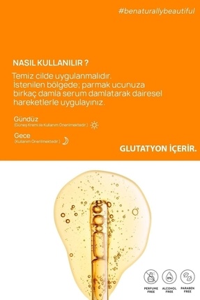 Leke Karşıtı Aydınlatıcı Vitamin C Serum Glutatyon, Ferulic Asit,  Ascorbic Asit 30 ml Image 3