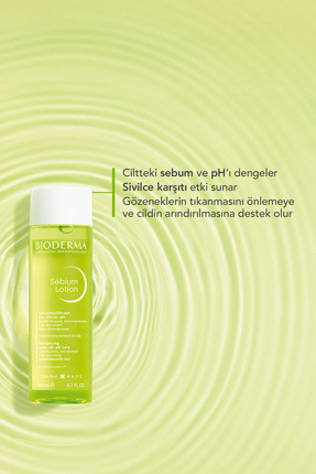 Sebium Lotion Salisilik asit içeren Gözenek Sıkılaştırıcı Siyah Nokta Karşıtı Arındırıcı Tonik 200ml Image 2