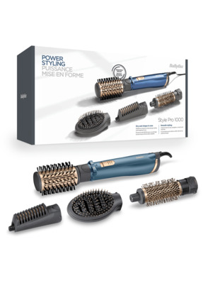 StylePro 1000W 200 Derece 4 Başlıklı Hava Üflemeli Döner Başlıklı Saç Şekillendirici Seti AS965E Image 0