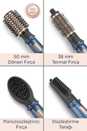 StylePro 1000W 200 Derece 4 Başlıklı Hava Üflemeli Döner Başlıklı Saç Şekillendirici Seti AS965E Image 5