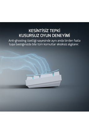 Lyra RGB 60M 62Tuş Beyaz Mekanik Kablolu Red Switch Klavye - 3 Yıl Garantili Image 4