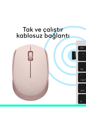 M171 USB Alıcılı Kablosuz Kompakt Mouse, Pembe 910-006865 Image 6
