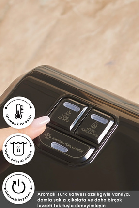 Hatır Hüp Düet 10 Fincan Kapasiteli Bol Köpüklü Aromalı, Közde ve Türk Kahve Makinesi Uzay Gr Image 3