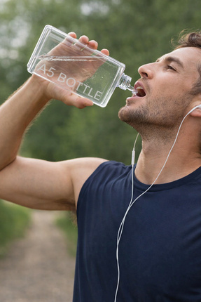 Bottle Motivasyon A5 Su Matarası Şeffaf Pruple Notebook Taşınabilir Sporcu Suluk Su Şişesi Image 4