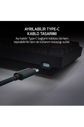 Lyra RGB 60M 62Tuş Siyah Mekanik Kablolu Blue Switch Klavye - 3 Yıl Garantili Image 5