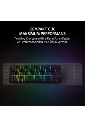 Lyra RGB 60M 62Tuş Siyah Mekanik Kablolu Blue Switch Klavye - 3 Yıl Garantili Image 1