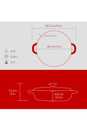 Döküm Yuvarlak Çok Amaçlı Yayvan Tencere New Heritage Serisi Çap(Ø)28cm. Image 4