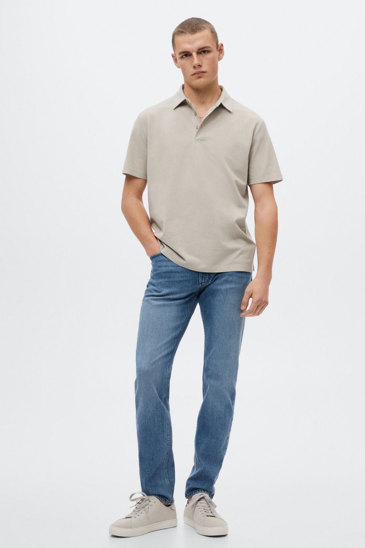 Blue polo deals brown pants