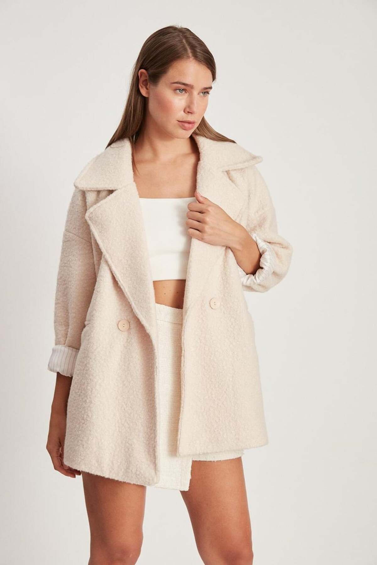 Lady Pixie Coat Beige Oversize Trendyol