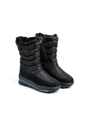 Kadın - Kız - Unisex Kışlık Kürklü Fermuarlı Anatomik Taban Kışlık Bot - Siyah Image 1