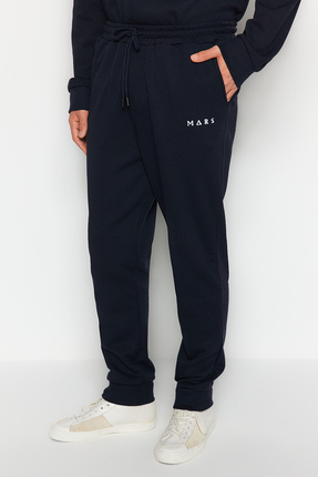 Lacivert Regular Fit Nakışlı Örme Pijama Takımı TMNAW24PT00040 Image 4