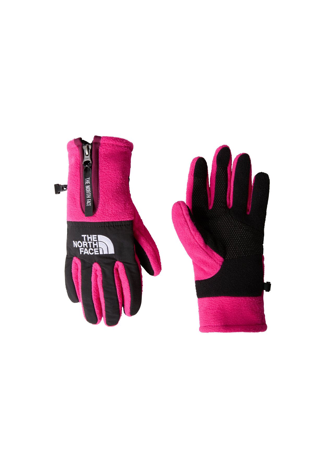 Pink north face discount gloves