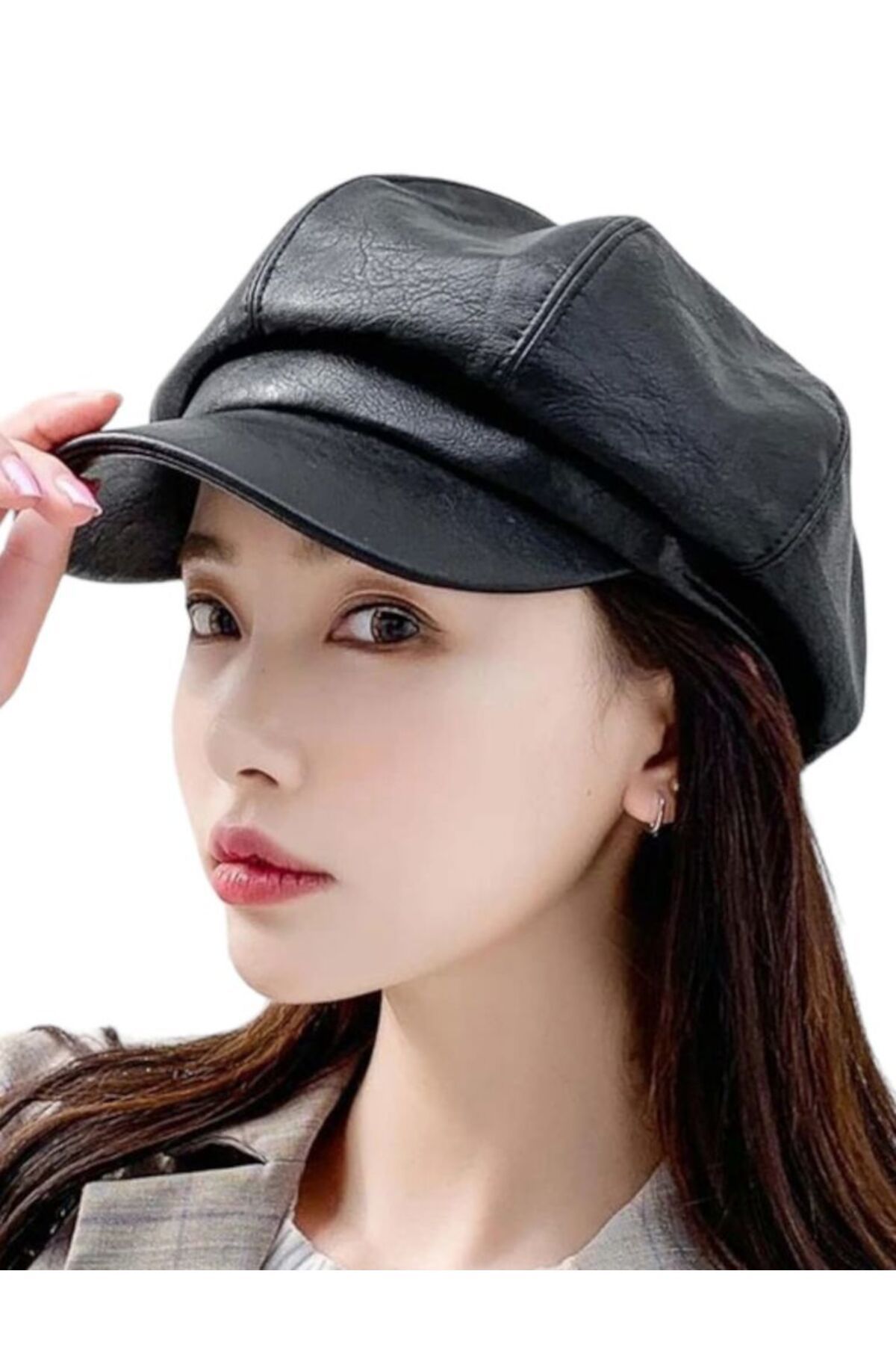 Vegan leather cap deals