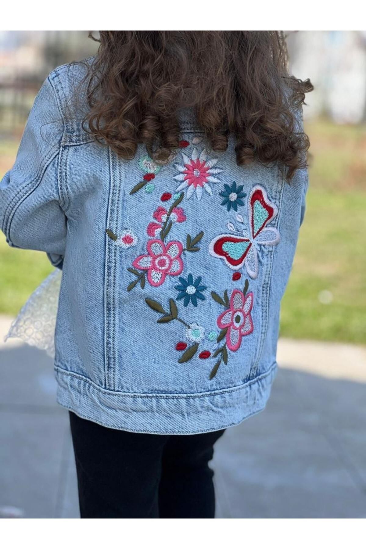 Denim jacket store embroidered flowers