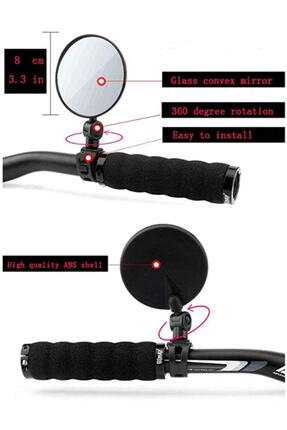 Bisiklet Dikiz Aynası Geniş Açılı Direksiyon Scooter Aynası Gidon Aynası Tek Image 0