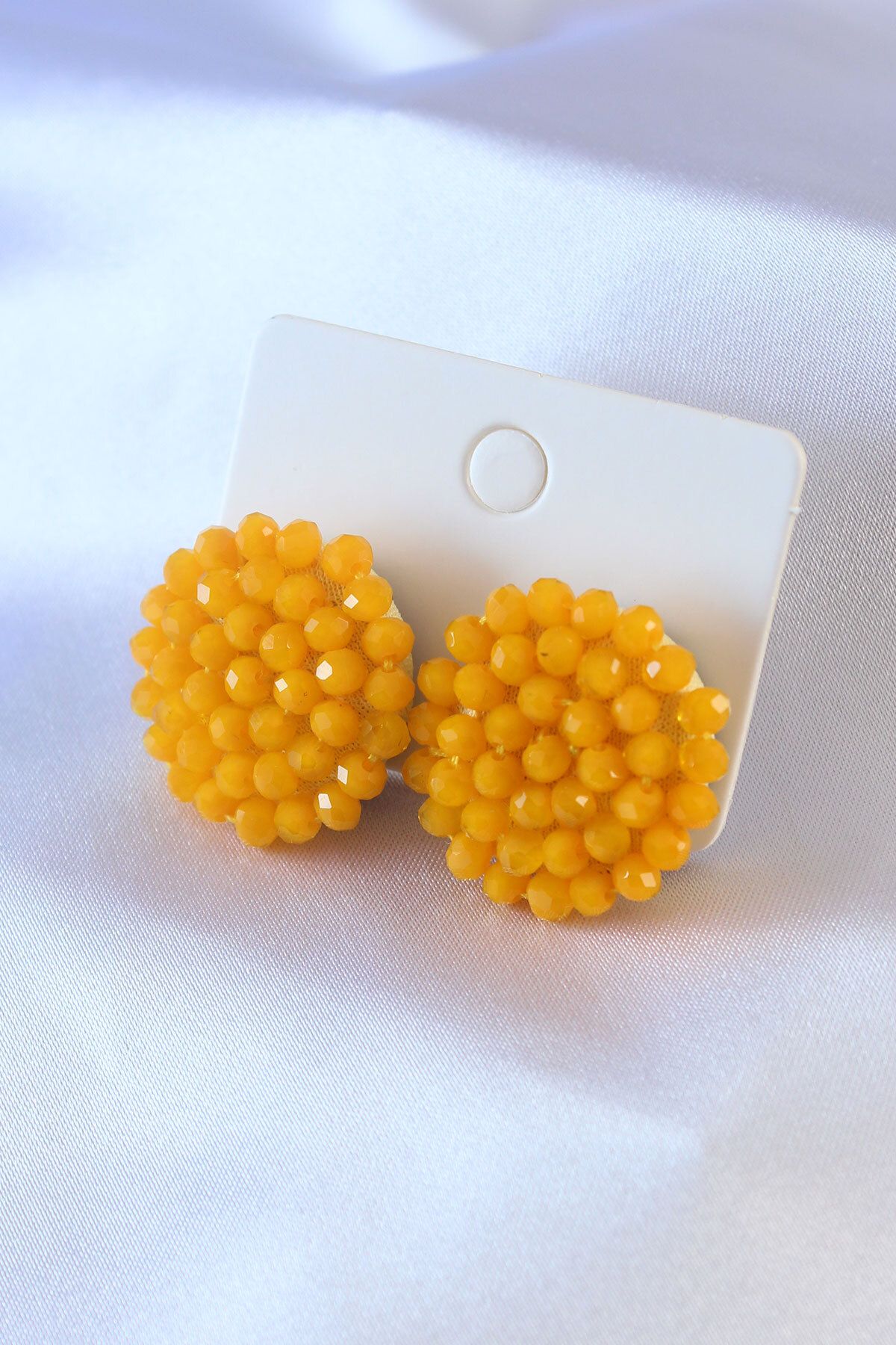 Yellow beaded shop earrings