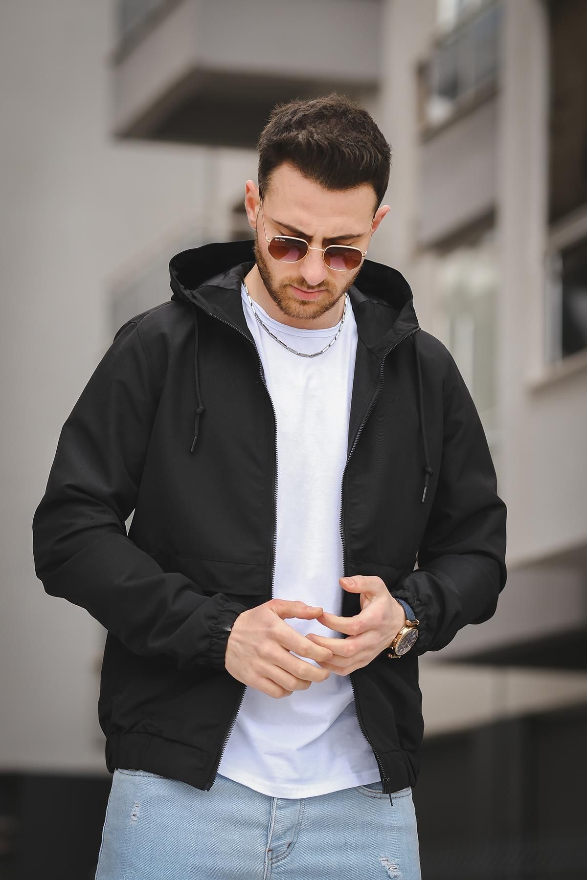 Slim fit top raincoat