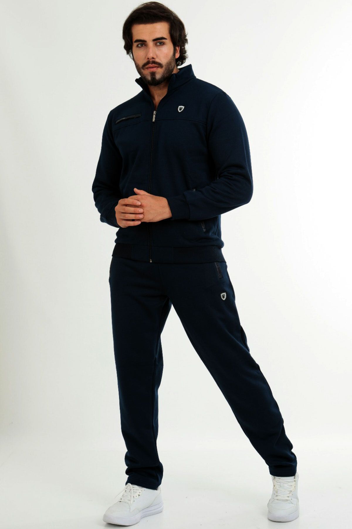 Marco Ferry Navy Blue Men s Front Zippered 3 Thread Rose Gold