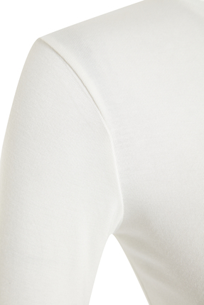 Ekru Premium Yumuşak Kumaşlı Viskon Bisiklet Yaka Crop Esnek Örme Bluz TWOAW24BZ00116 Image 7