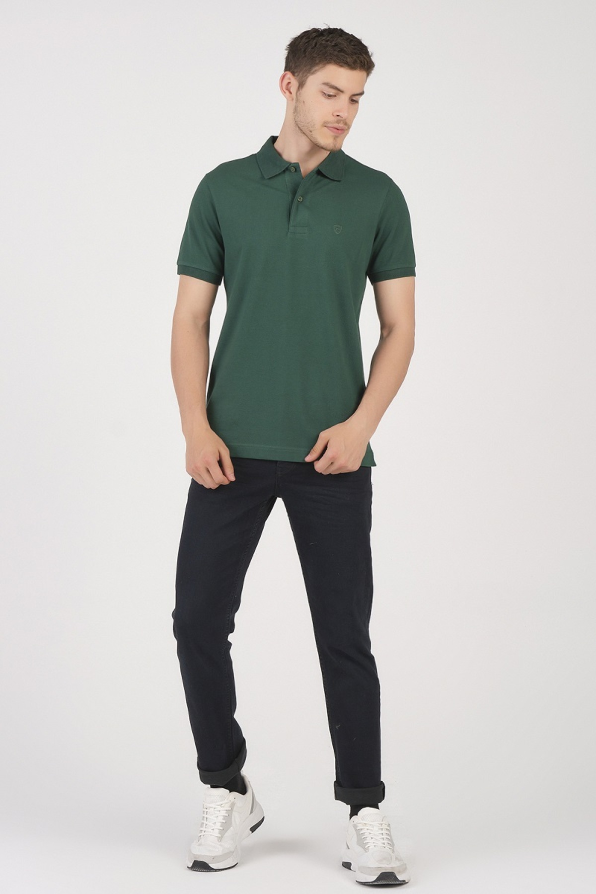 Classic Cotton Comfort Comfort Men's Polo Yaka T -shirt