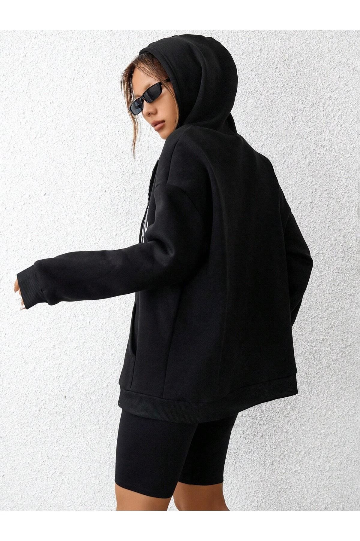 Black online sweatshirt cardigan