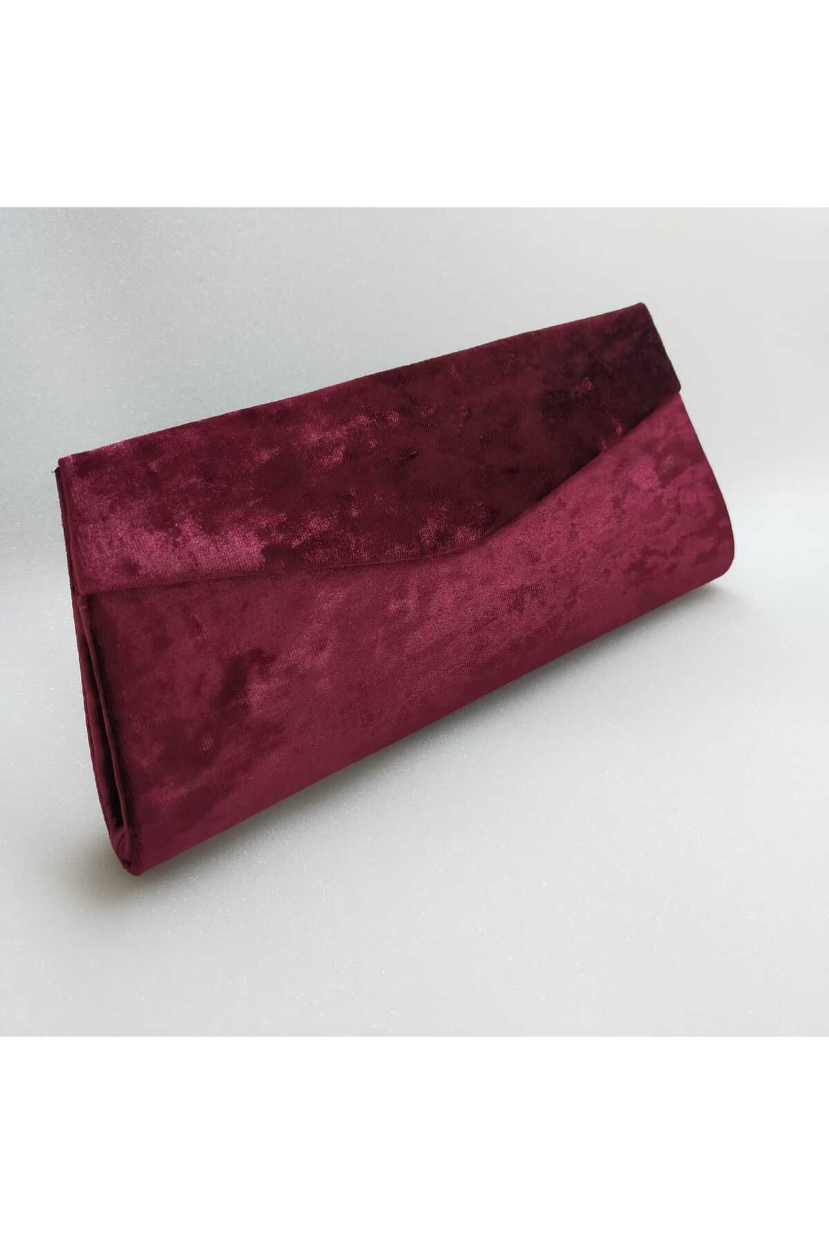 Burgundy velvet store evening bag