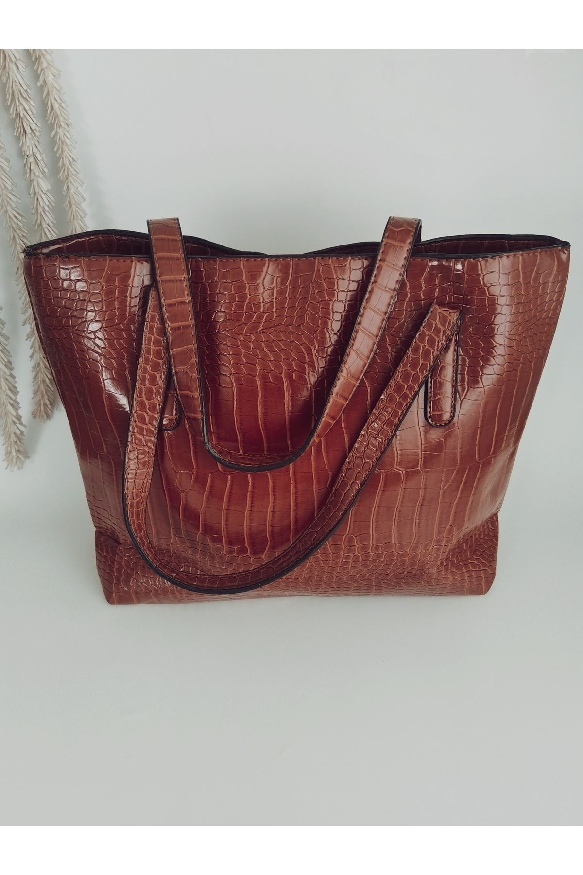 Dark brown new arrivals croc bag