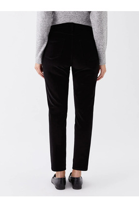 LCWAIKIKI Basic Normal Bel Dar Fit Düz Kadife Kadın Pantolon Image 2