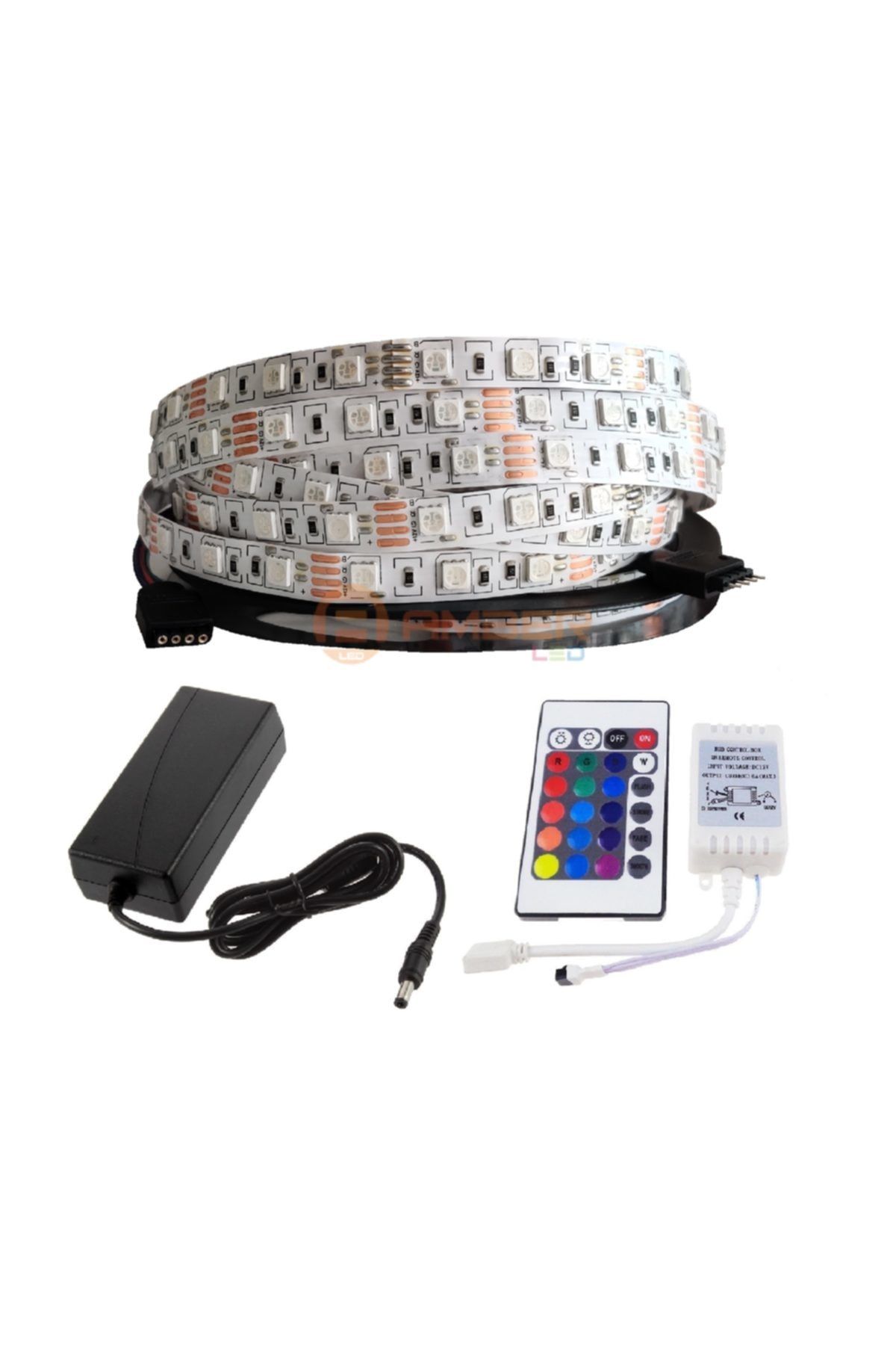 amberled rgb serit led tak calistir hazir set 3 metre ic mekan silikonsuz fiyati yorumlari trendyol
