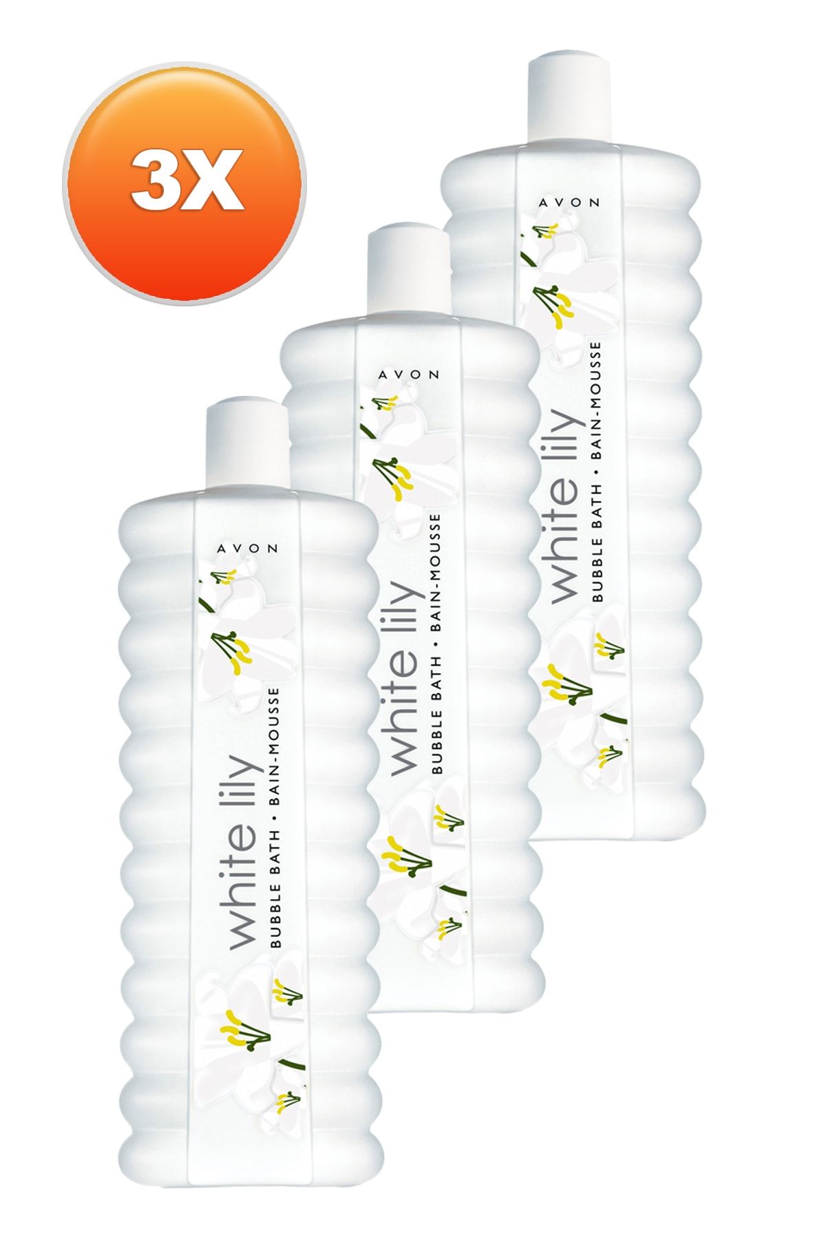 AVON Bubble Bath Beyaz Zambak Kokulu Banyo Köpüğü 1lt 3'lü Paket
