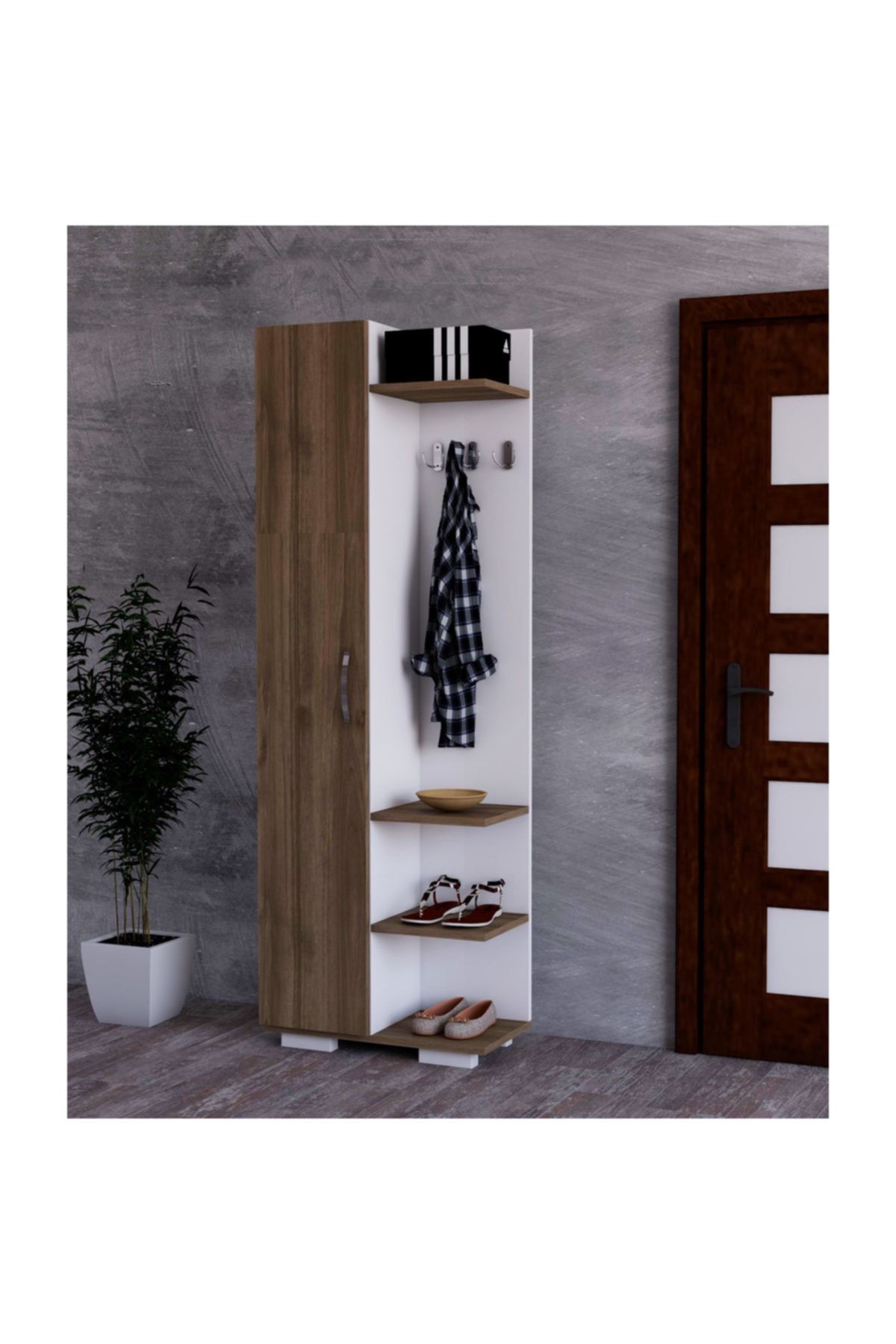 cantek Flexi Portmanto Beyaz-ceviz