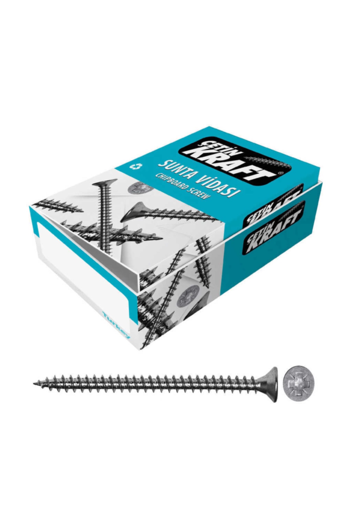 Çetin Kraft 6 x 60 cm Din 7505 Sunta Vidası 2600 Adet (1 Koli)