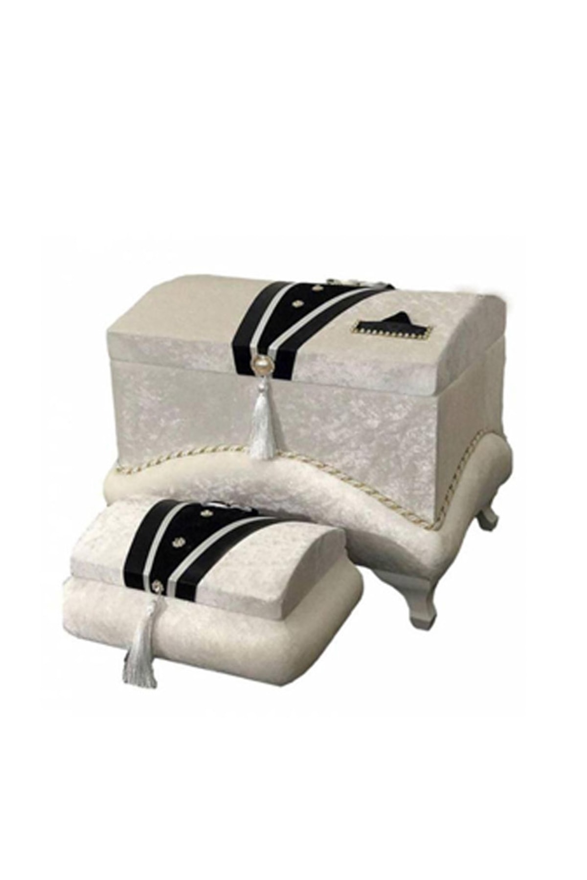 Çt Çeyizci Tekstil Çeyiz Sandığı Yaka Cepli Damat Model - Krem