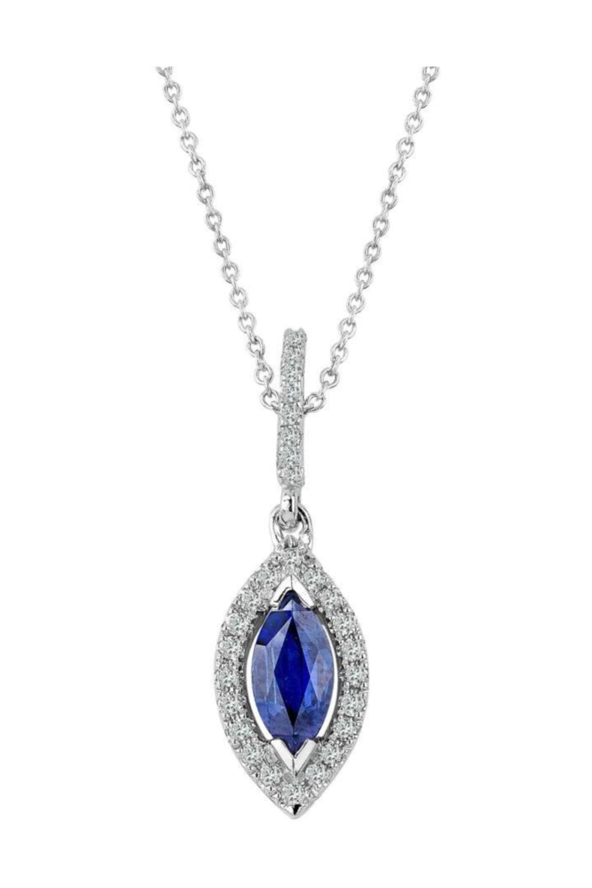 Iryum Safir Markiz Kolye Pn093