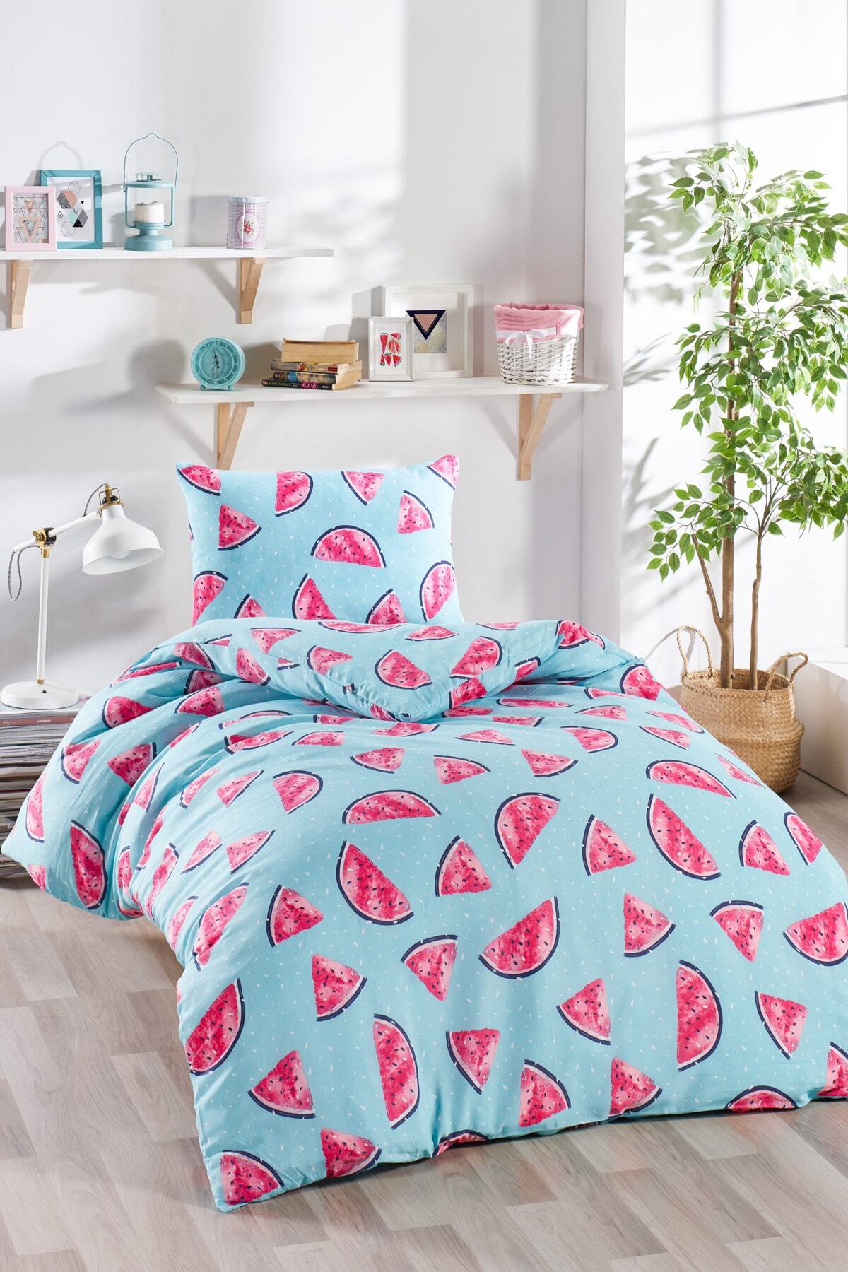 Ev & Ev Home Junior Nevresim Seti Tek Kişilik Karpuz A.Mavi