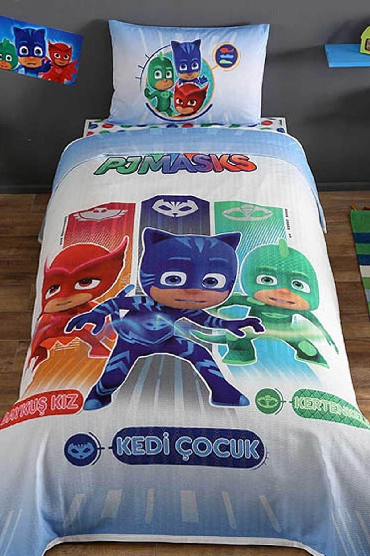 tac lisansli tek kisilik pike takimi pj masks fiyati yorumlari trendyol
