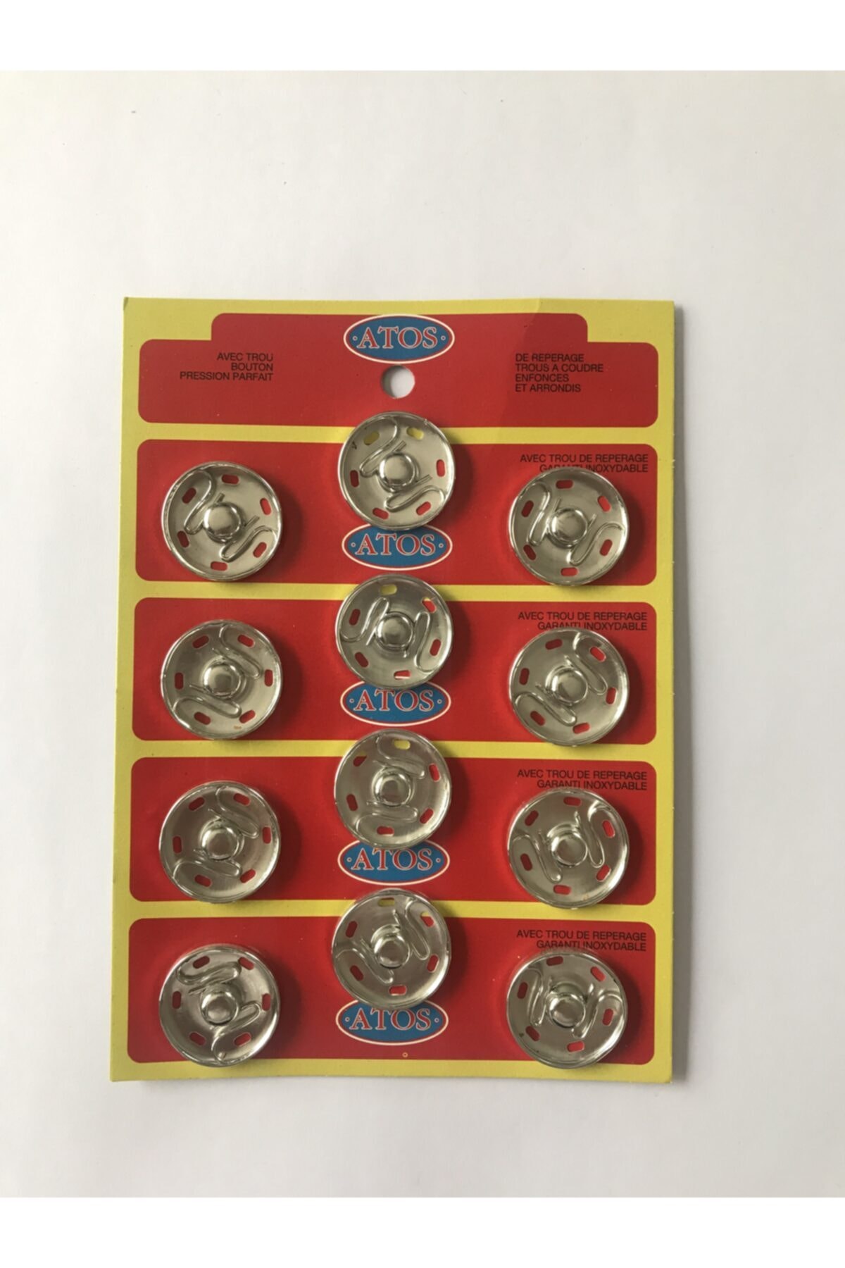 ATOS Dikmeli Metal Çıt Çıt 12 Adet 25 Mm Gümüş Renk